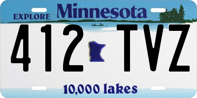 MN license plate 412TVZ