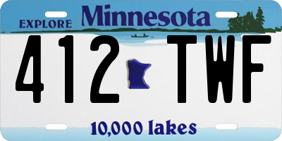 MN license plate 412TWF