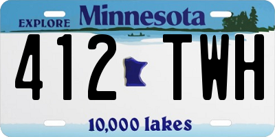 MN license plate 412TWH