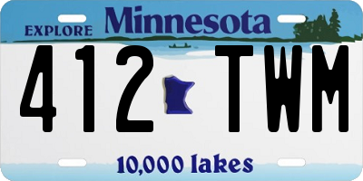 MN license plate 412TWM
