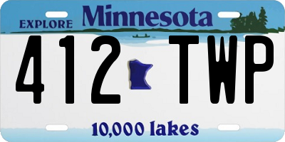 MN license plate 412TWP