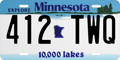 MN license plate 412TWQ