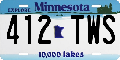 MN license plate 412TWS