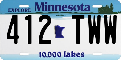 MN license plate 412TWW