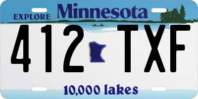 MN license plate 412TXF