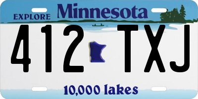 MN license plate 412TXJ
