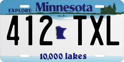 MN license plate 412TXL