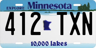 MN license plate 412TXN