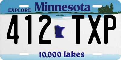 MN license plate 412TXP