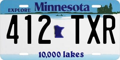 MN license plate 412TXR