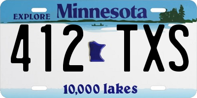 MN license plate 412TXS