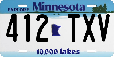 MN license plate 412TXV