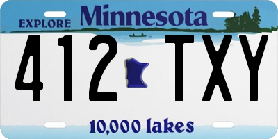 MN license plate 412TXY