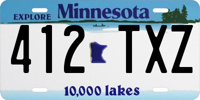 MN license plate 412TXZ