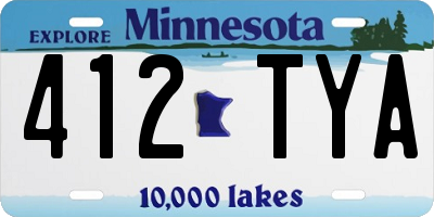 MN license plate 412TYA