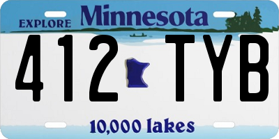 MN license plate 412TYB