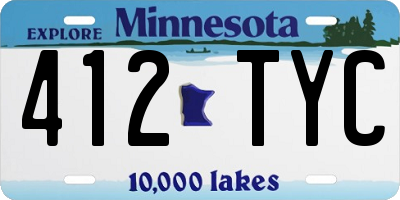 MN license plate 412TYC