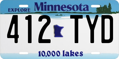 MN license plate 412TYD