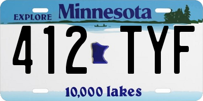 MN license plate 412TYF