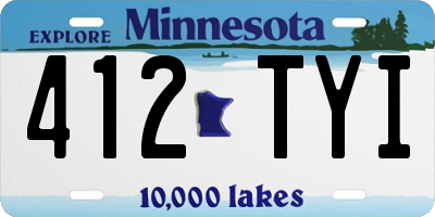 MN license plate 412TYI