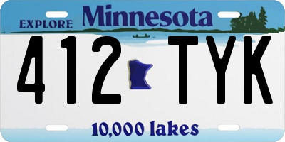 MN license plate 412TYK