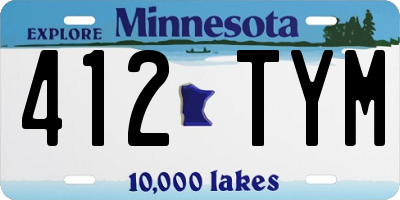 MN license plate 412TYM
