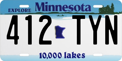 MN license plate 412TYN