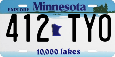 MN license plate 412TYO