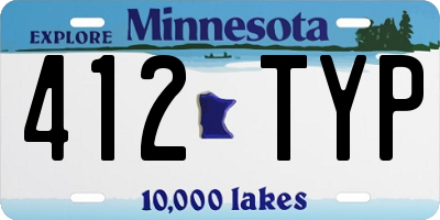 MN license plate 412TYP