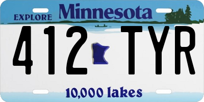 MN license plate 412TYR