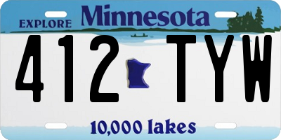 MN license plate 412TYW