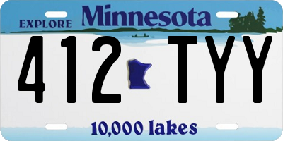 MN license plate 412TYY