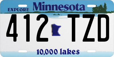 MN license plate 412TZD