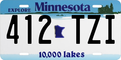 MN license plate 412TZI