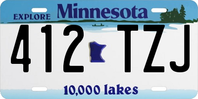 MN license plate 412TZJ