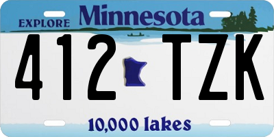 MN license plate 412TZK