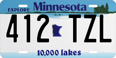 MN license plate 412TZL
