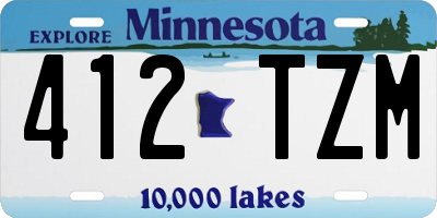 MN license plate 412TZM