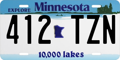 MN license plate 412TZN