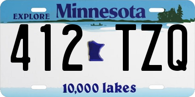 MN license plate 412TZQ