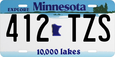 MN license plate 412TZS