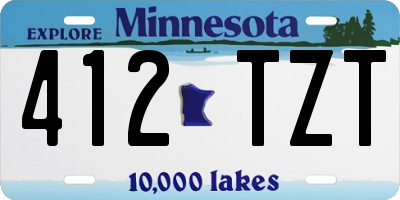 MN license plate 412TZT