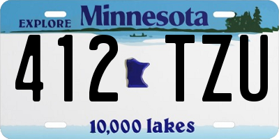 MN license plate 412TZU