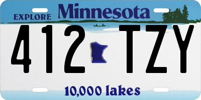 MN license plate 412TZY
