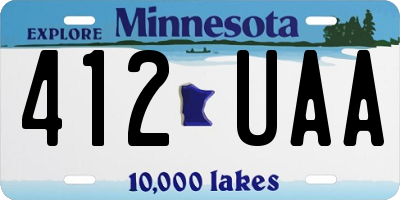 MN license plate 412UAA