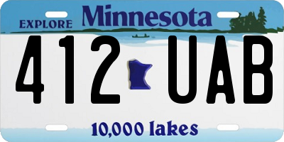 MN license plate 412UAB