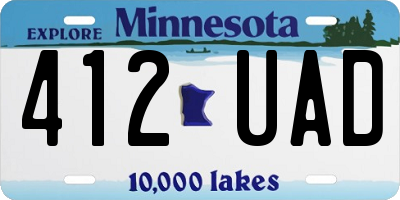 MN license plate 412UAD
