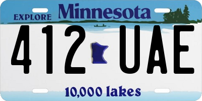 MN license plate 412UAE