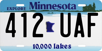 MN license plate 412UAF