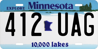 MN license plate 412UAG
